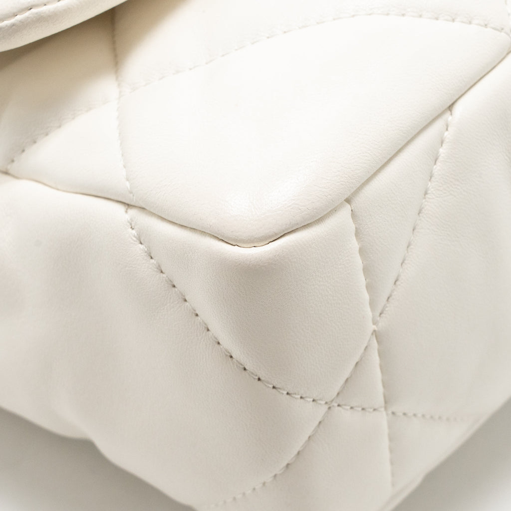 Chanel small 19 bag lambskin white multicoloured hardware (microchip)