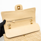 Chanel Vintage Medium Classic Double Flap Bag Lambskin Beige GHW