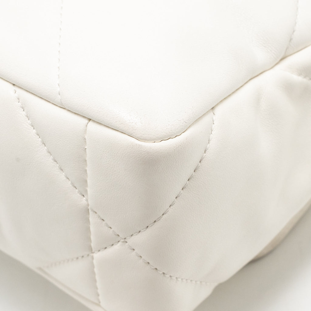 Chanel small 19 bag lambskin white multicoloured hardware (microchip)