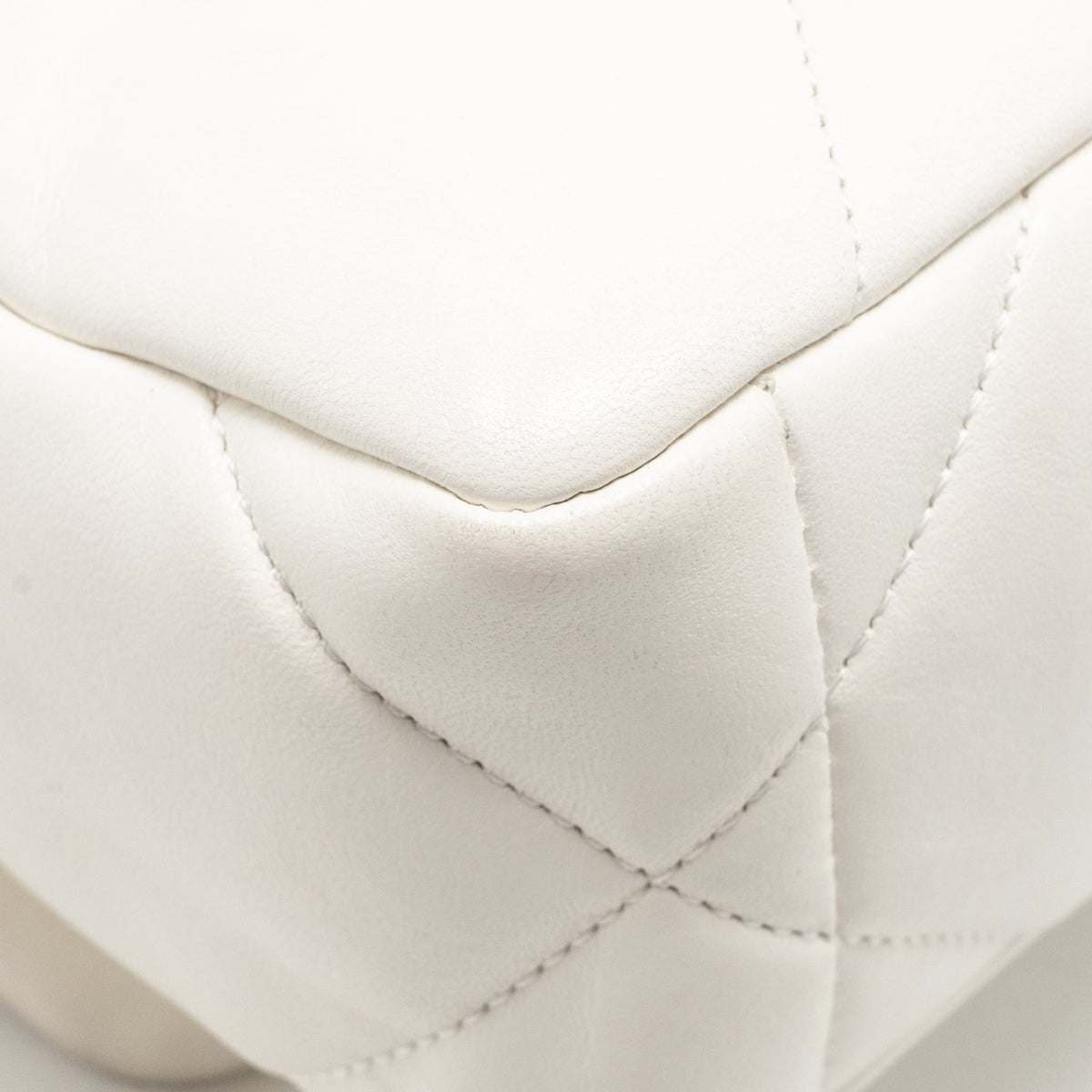Chanel small 19 bag lambskin white multicoloured hardware (microchip)