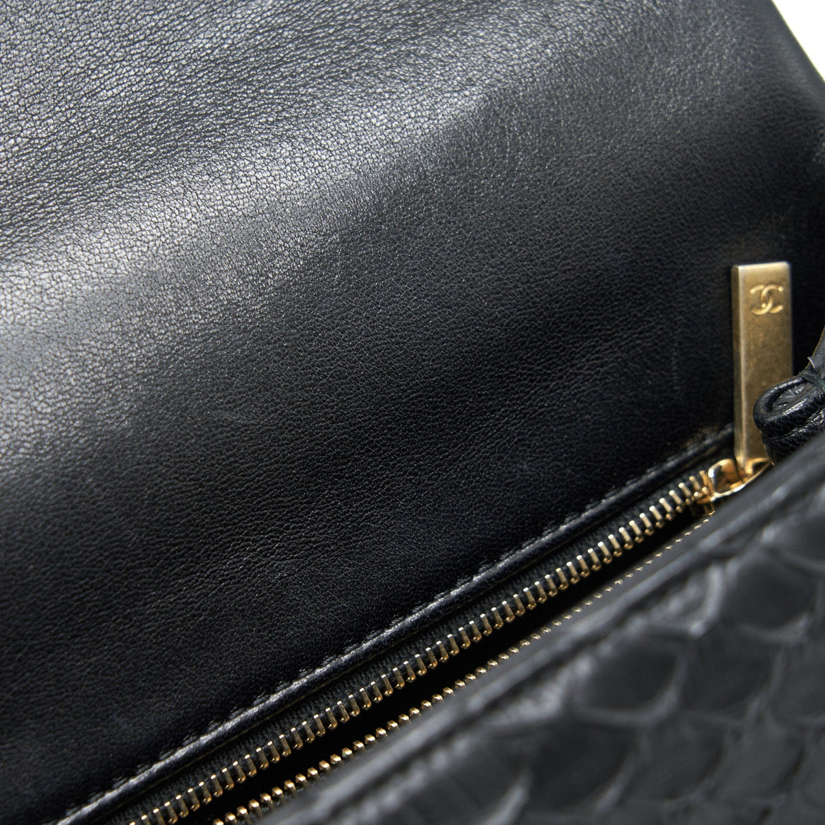 CHANEL COCO HANDLE MINI PYTHON LEATHER BLACK GHW