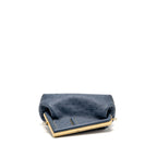 Fendi Medium Fendi First Clutch Bag Ostrich Navy Blue GHW