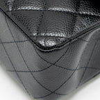 CHANEL MEDIUM CLASSIC DOUBLE FLAP BAG CAVIAR BLACK GHW (MICROCHIP)