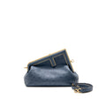 Fendi Medium Fendi First Clutch Bag Ostrich Navy Blue GHW