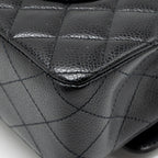CHANEL MEDIUM CLASSIC DOUBLE FLAP BAG CAVIAR BLACK GHW (MICROCHIP)