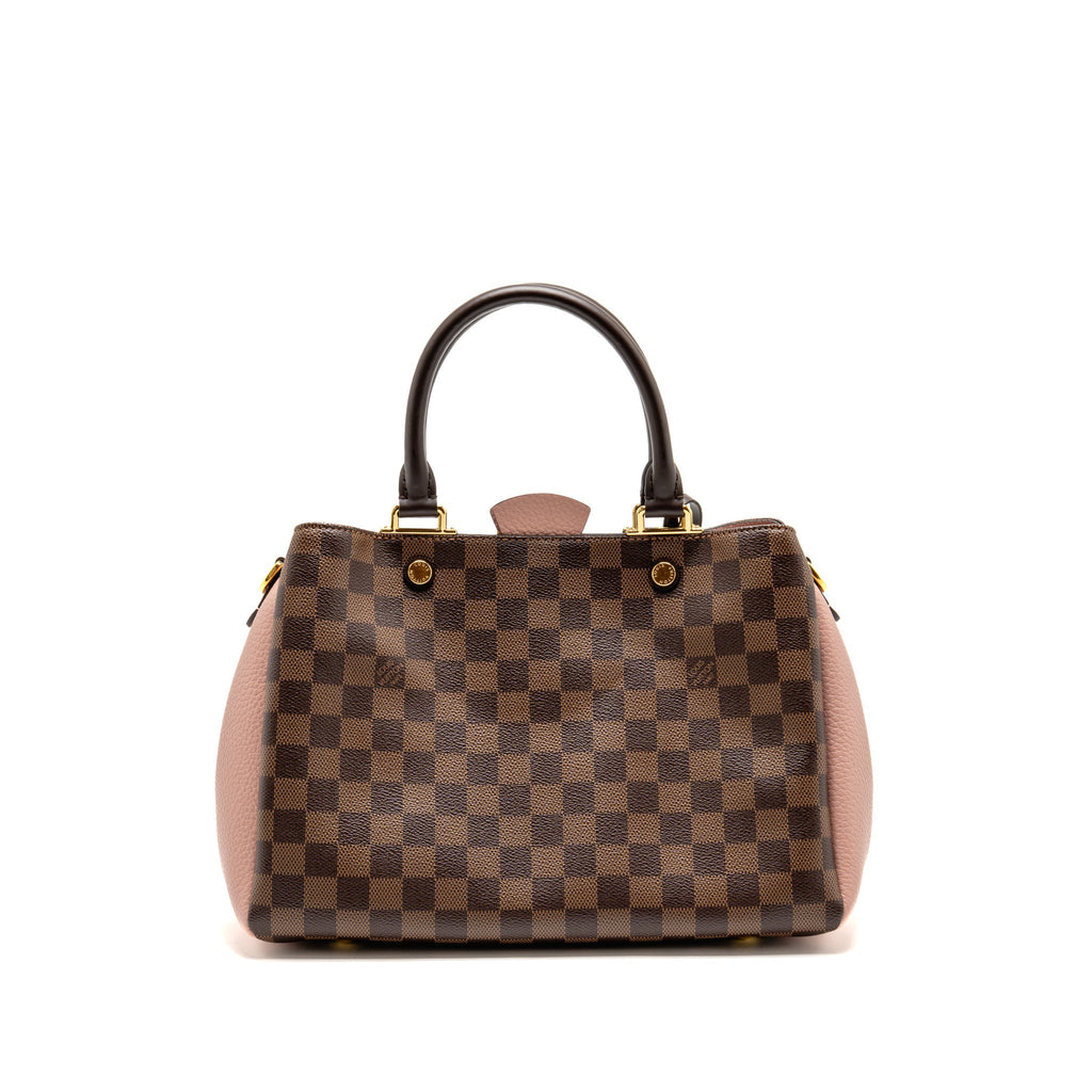 LOUIS VUITTON Brittany Bag Damier Ebene Canvas / Leather Pink GHW
