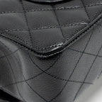 CHANEL MEDIUM CLASSIC DOUBLE FLAP BAG CAVIAR BLACK GHW (MICROCHIP)