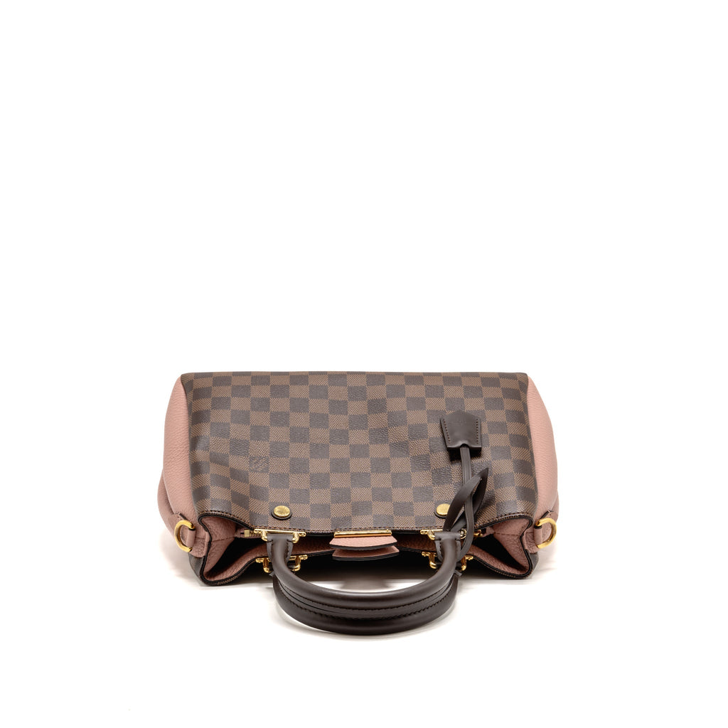 LOUIS VUITTON Brittany Bag Damier Ebene Canvas / Leather Pink GHW