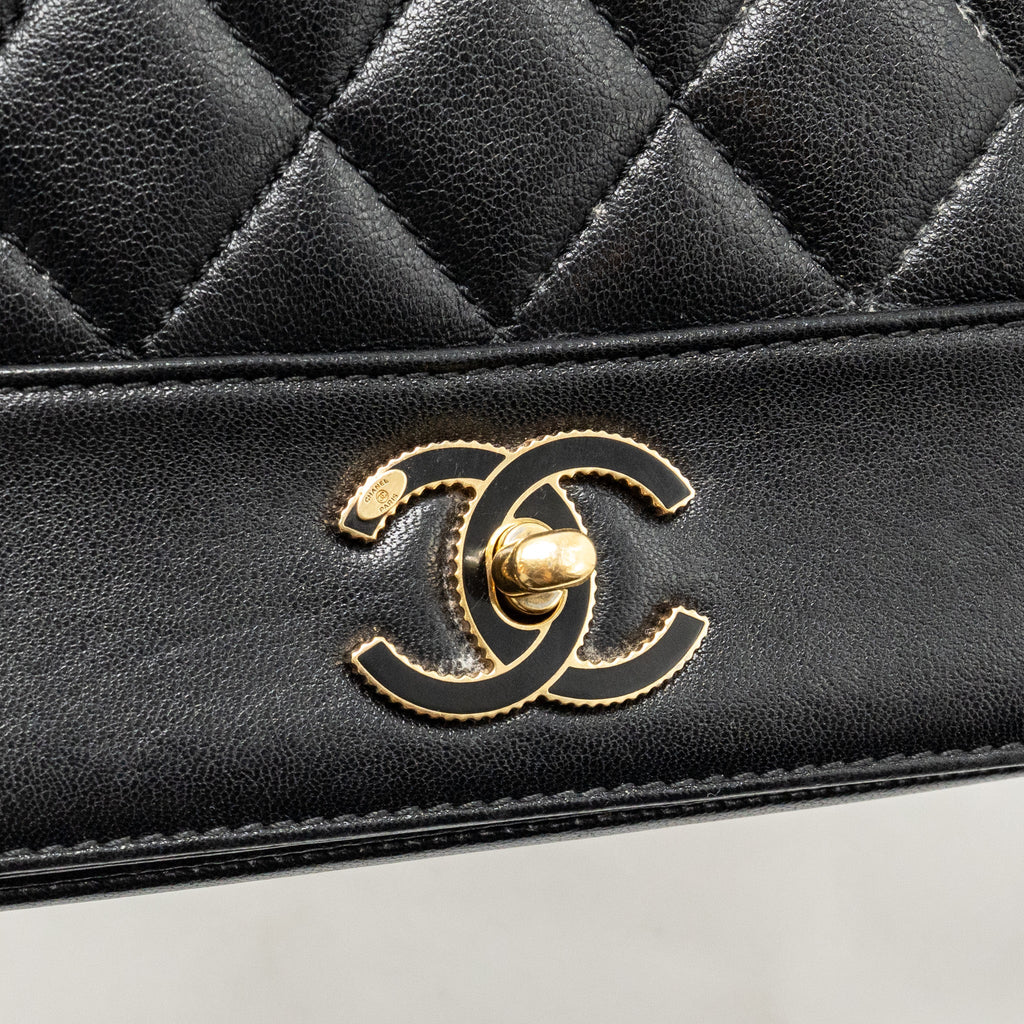 Chanel Mademoiselle Enamel Flap Bag Shiny Sheepskin Black GHW