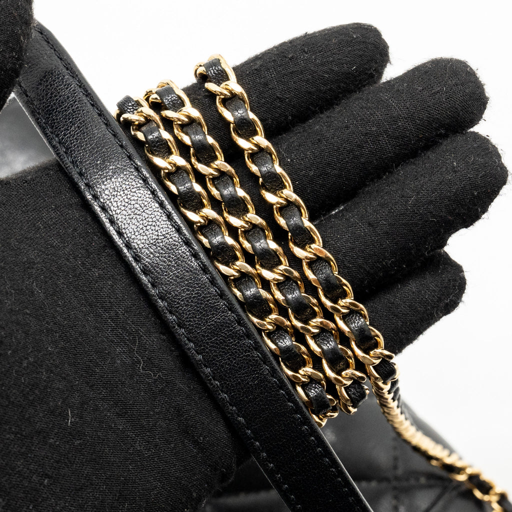 Chanel Mademoiselle Enamel Flap Bag Shiny Sheepskin Black GHW