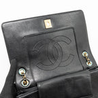 Chanel Mademoiselle Enamel Flap Bag Shiny Sheepskin Black GHW