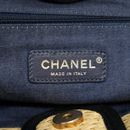 CHANEL GOLD RAFFIA DEAUVILLE TOTE BAG GHW