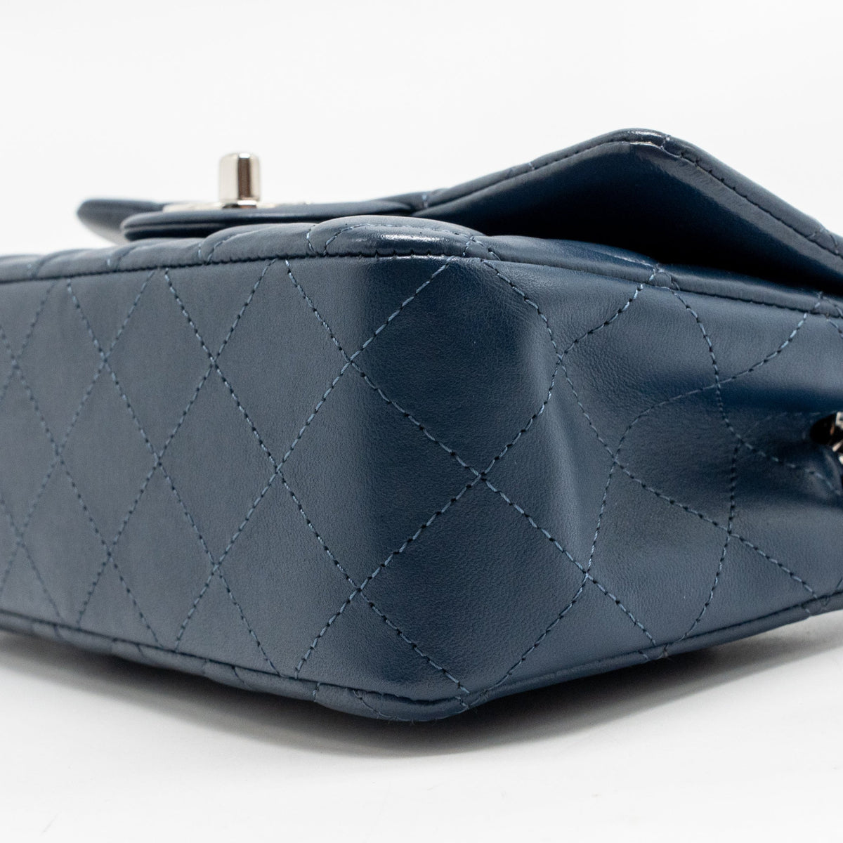 Chanel Mini Rectangular Flap Bag Lambskin Navy SHW