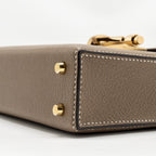 Hermes Mini Verrou Chèvre Mysore Etoupe LGHW