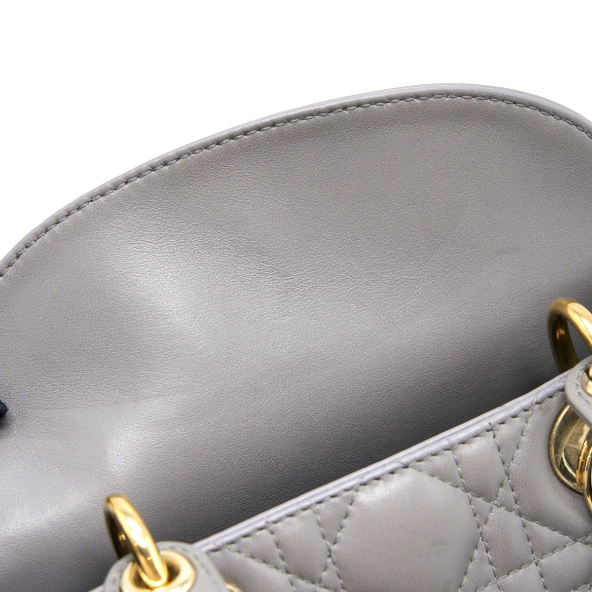 DIOR SMALL LADY DIOR MY ABCDIOR LAMBSKIN GREY LGHW