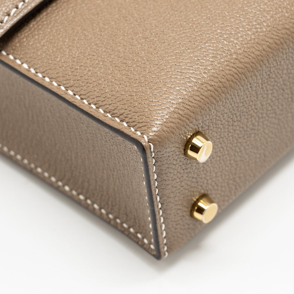 Hermes Mini Verrou Chèvre Mysore Etoupe LGHW