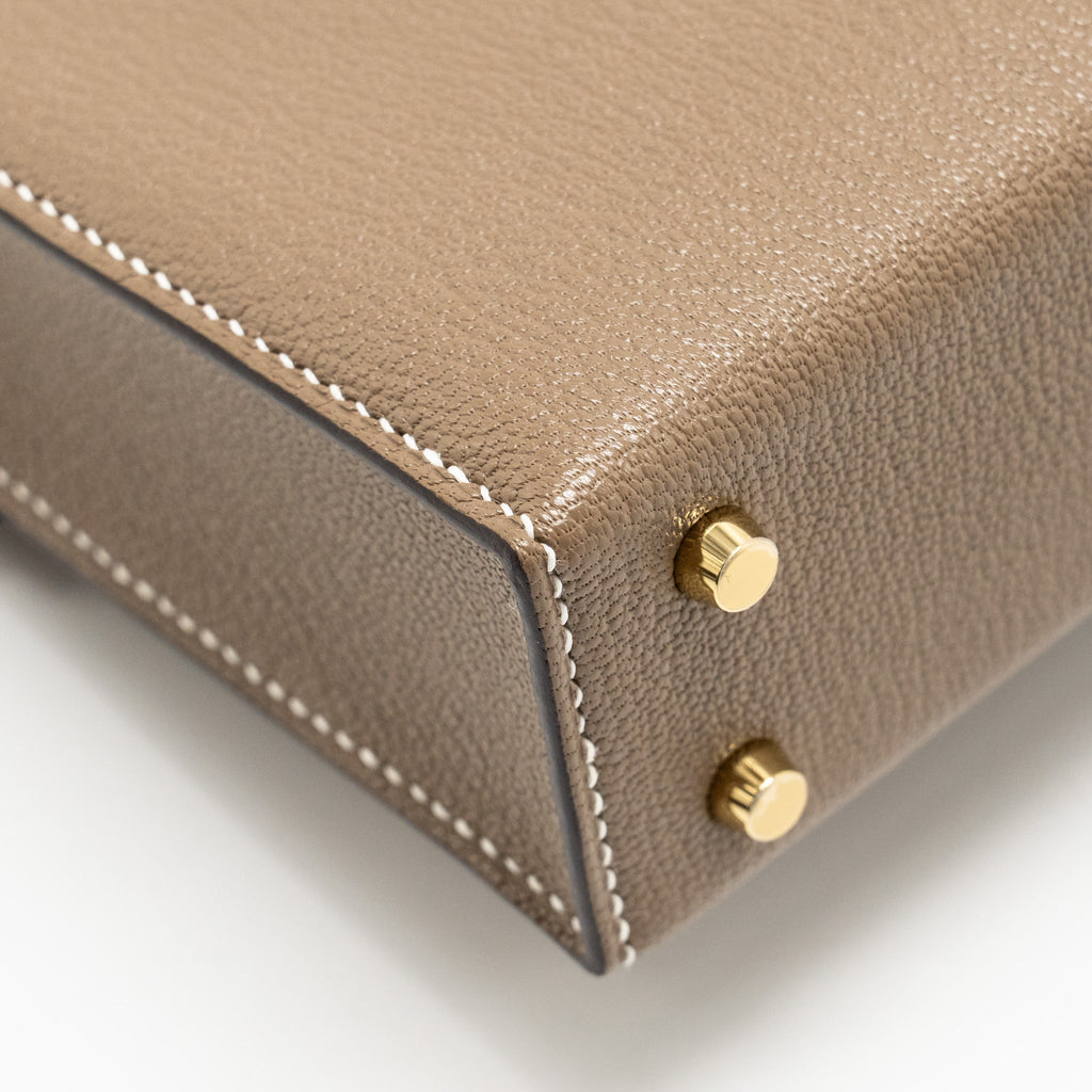 Hermes Mini Verrou Chèvre Mysore Etoupe LGHW