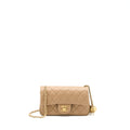 CHANEL 22S PEARL CRUSHED MINI RECTANGULAR LAMBSKIN DARK BEIGE GHW(MICROCHIP)