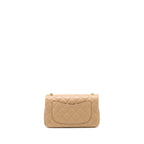 CHANEL 22S PEARL CRUSHED MINI RECTANGULAR LAMBSKIN DARK BEIGE GHW(MICROCHIP)