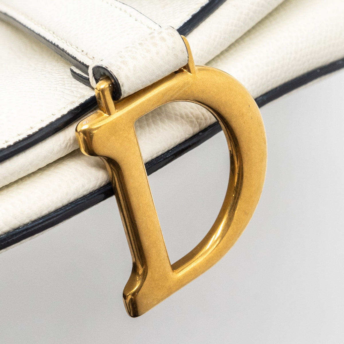 DIOR MINI SADDLE BAG CALFSKIN WHITE GHW