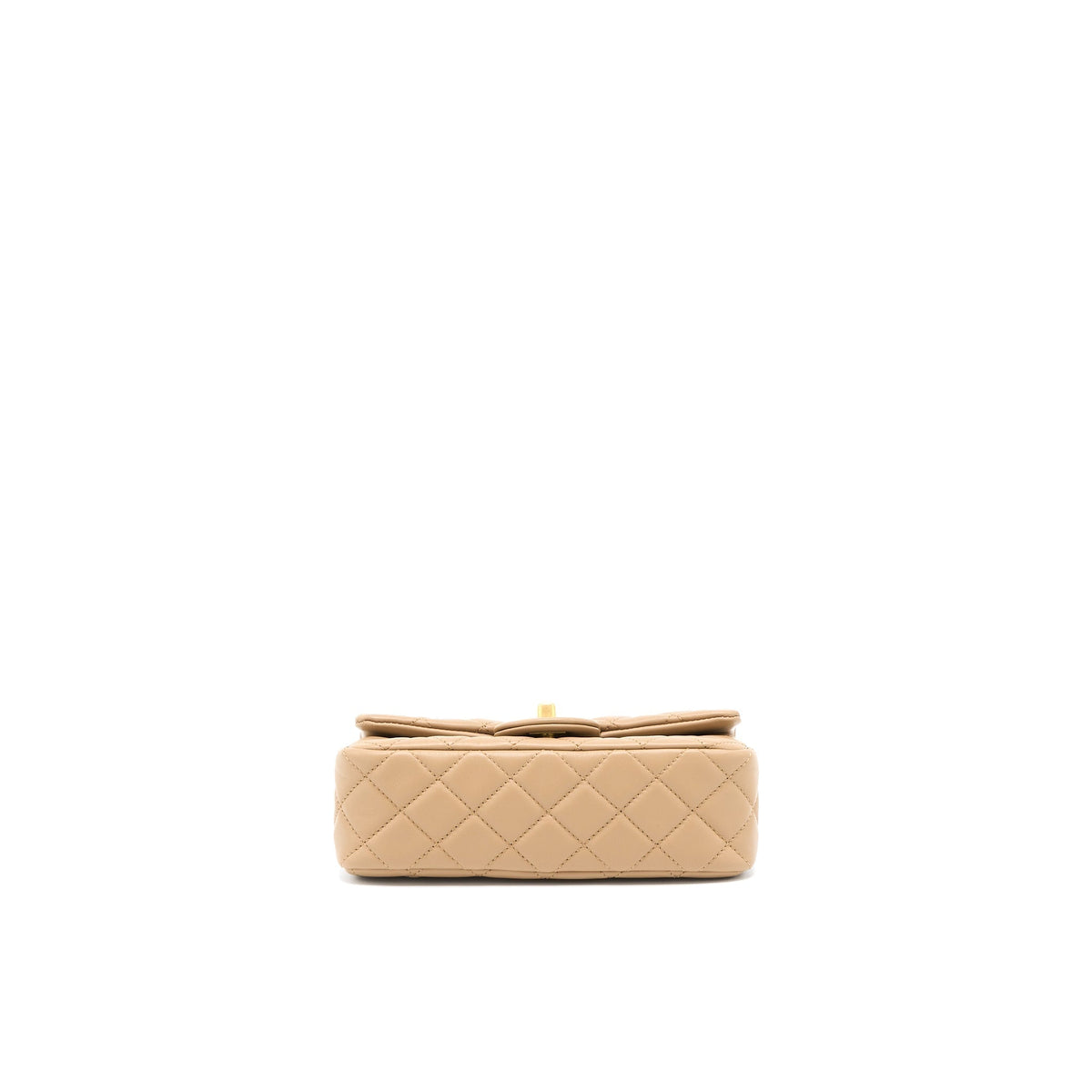 CHANEL 22S PEARL CRUSHED MINI RECTANGULAR LAMBSKIN DARK BEIGE GHW(MICROCHIP)