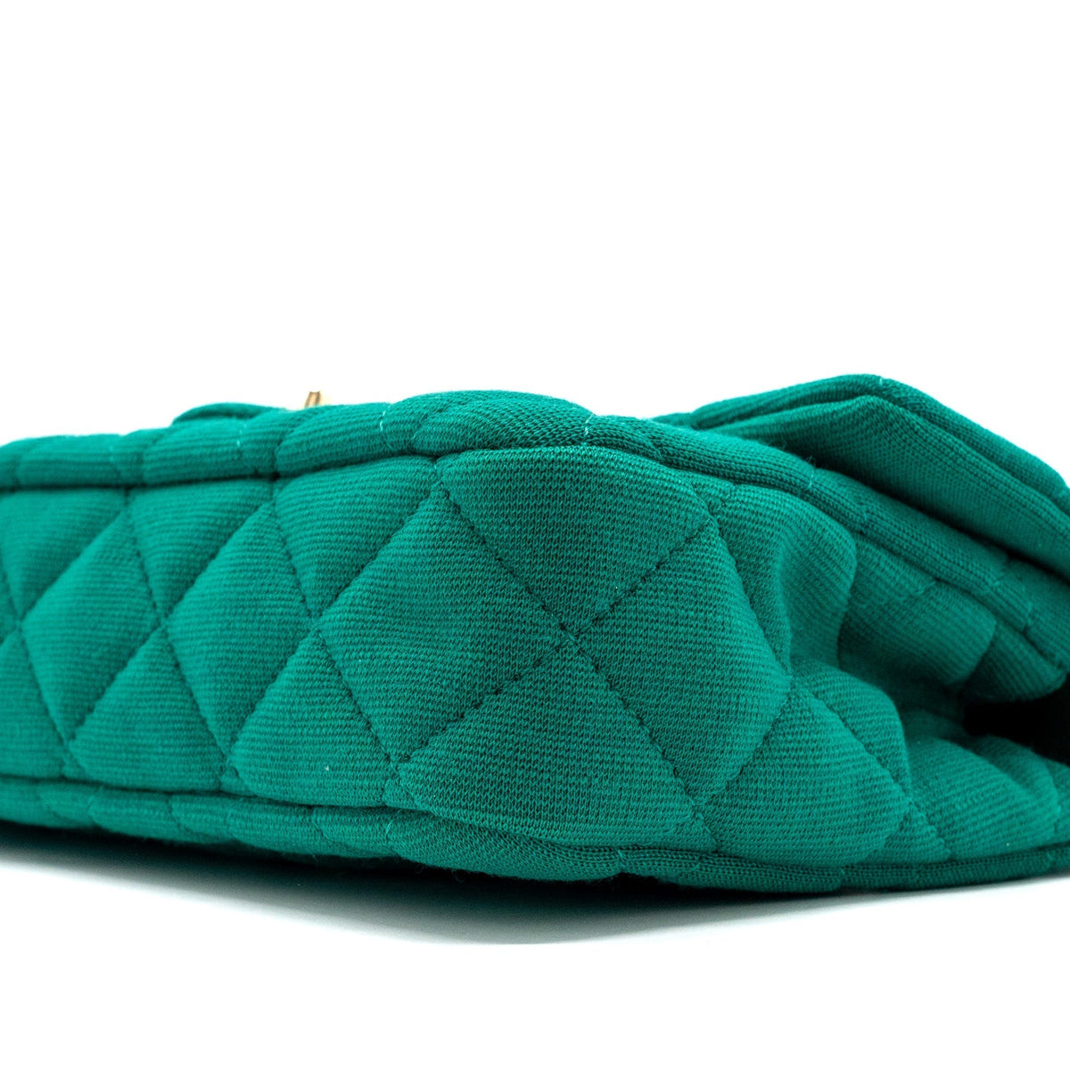 CHANEL 23A CLASSIC FLAP CLUTCH FABRIC GREEN LGHW(MICROCHIP)