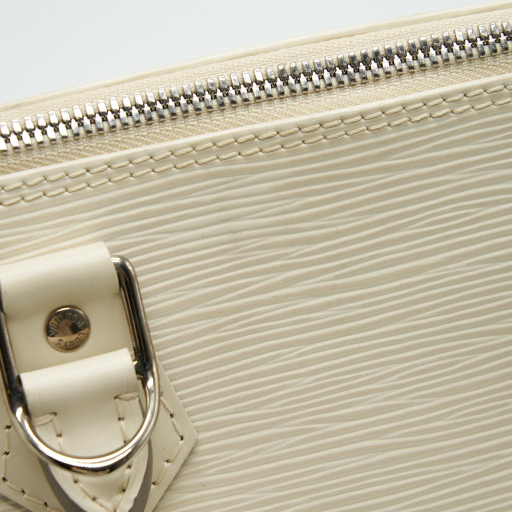 LOUIS VUITTON ALMA MM EPI LEATHER WHITE SHW
