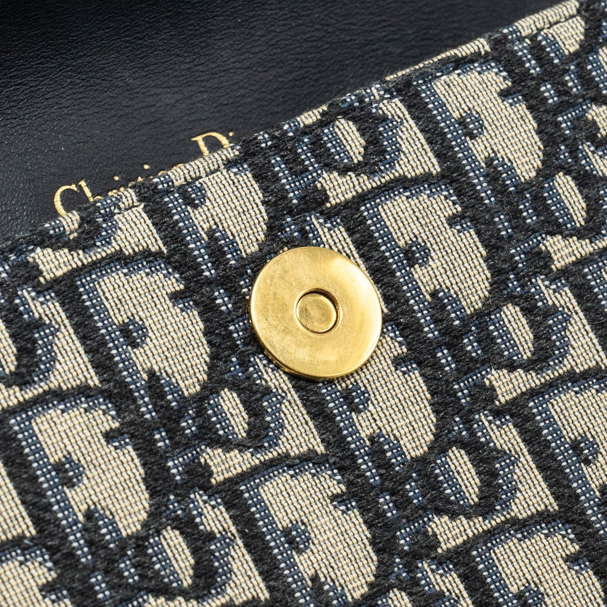 DIOR SADDLE BELT POUCH OBLIQUE JACQUARD CANVAS BLUE GHW