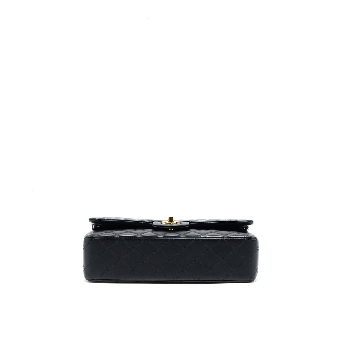 CHANEL MEDIUM CLASSIC DOUBLE FLAP BAG LAMBSKIN BLACK LGHW (MICROCHIP)