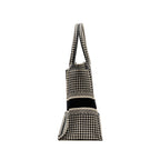 Dior Medium Houndstooth Embroidery Book Tote Canvas Black / White