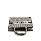 Dior Medium Houndstooth Embroidery Book Tote Canvas Black / White