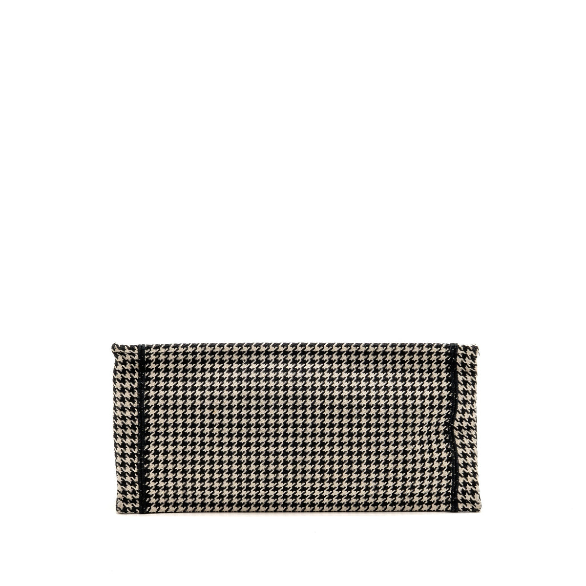 Dior Medium Houndstooth Embroidery Book Tote Canvas Black / White