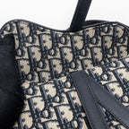 DIOR MINI SADDLE BAG BLUE OBLIQUE JACQUARD GHW