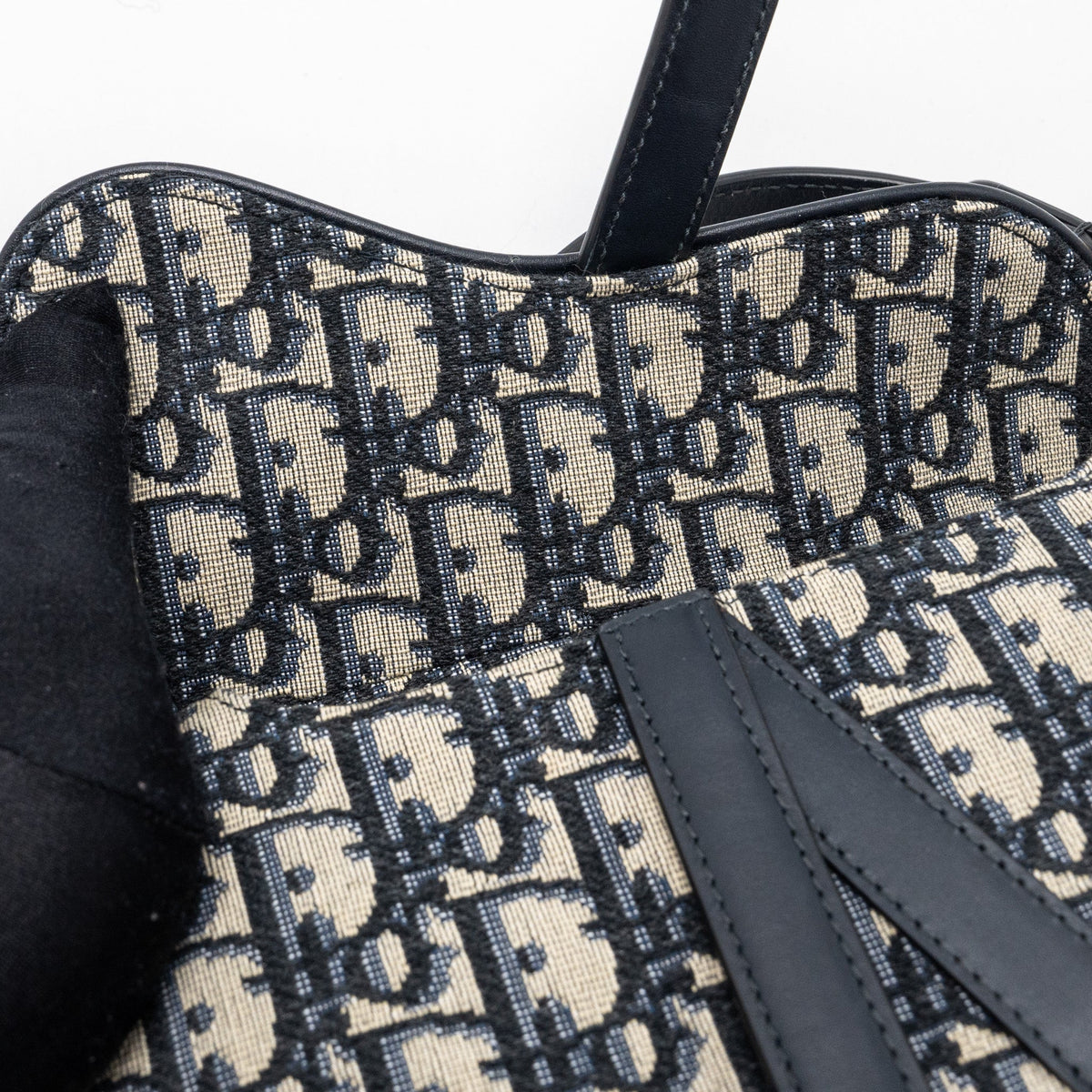 DIOR MINI SADDLE BAG BLUE OBLIQUE JACQUARD GHW