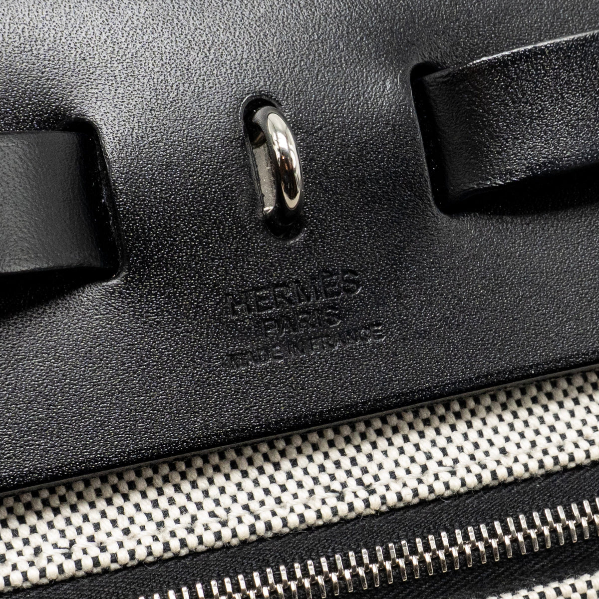 Hermes Herbag 31 Zip Bag Berline Canvas/Hunter Leather Black/Ecru-Black SHW