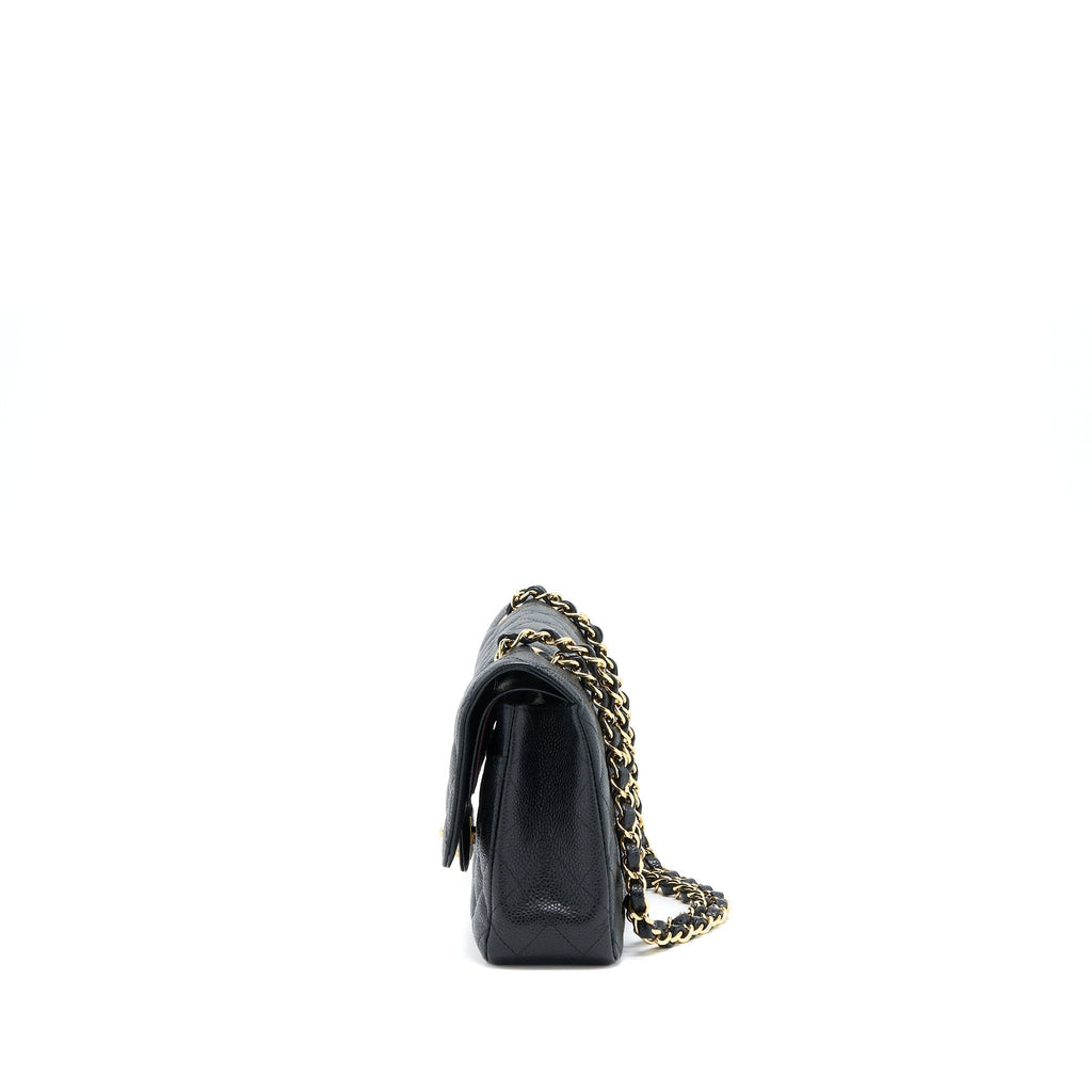 CHANEL MEDIUM CLASSIC DOUBLE FLAP BAG CAVIAR BLACK GHW