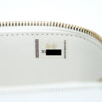 CHANEL 22S LOGO TOP HANDLE LONG VANITY WITH CHAIN CAVIAR WHITE GHW