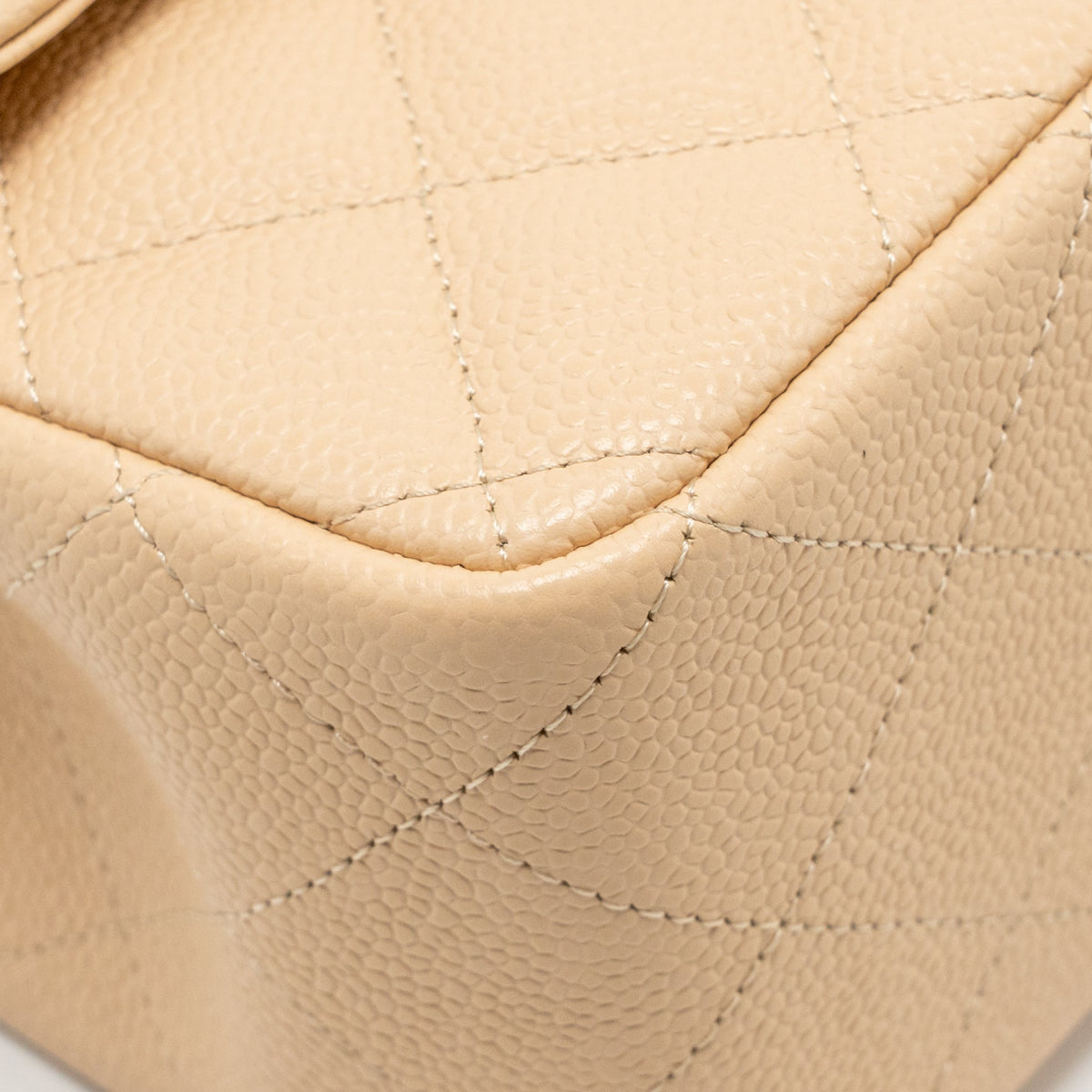 CHANEL JUMBO CLASSIC DOUBLE FLAP BAG CAVIAR BEIGE SHW