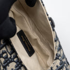DIOR MINI SADDLE BAG BLUE OBLIQUE JACQUARD GHW
