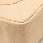 CHANEL JUMBO CLASSIC DOUBLE FLAP BAG CAVIAR BEIGE SHW