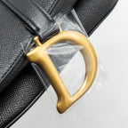 DIOR MEDIUM SADDLE BAG WITH STRAP CALFSKIN BLACK GHW