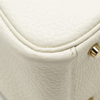 HERMES MINI LINDY CLEMENCE MUSHROOM / NATA WITH MULTICOLOR STRAP GHW