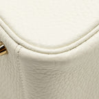 HERMES MINI LINDY CLEMENCE MUSHROOM / NATA WITH MULTICOLOR STRAP GHW