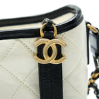 CHANEL SMALL GABRIELLE HOBO BAG WHITE/BLACK MULTICOLOUR HARDWARE