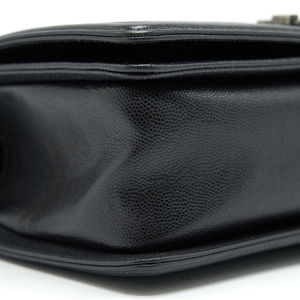 CHANEL CAVIAR OLD MEDIUM LEBOY BAG BLACK WITH RUTHENIUM HARDWARE