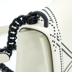 DIOR SMALL STUDDED DIORAMA WHITE WITH BLACK HARDWARE