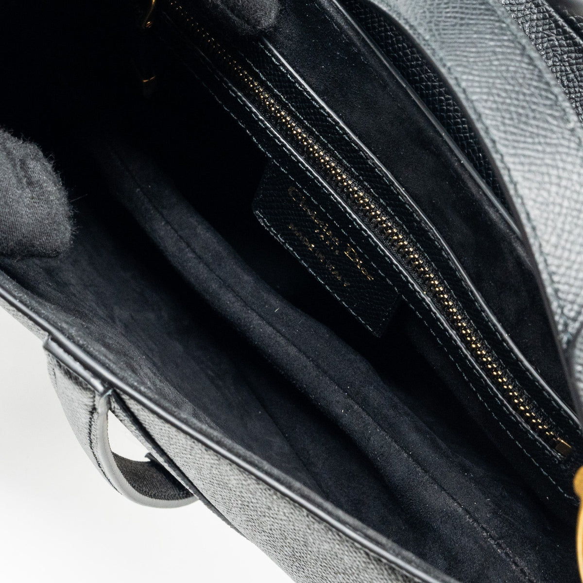 DIOR MEDIUM SADDLE BAG WITH STRAP CALFSKIN BLACK GHW