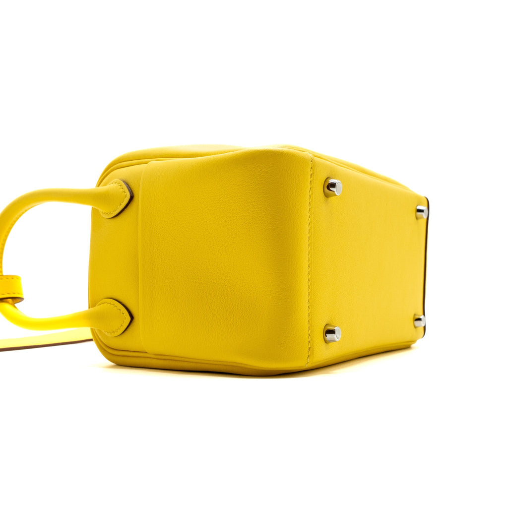 Hermes mini lindy swift jaune de Naples SHW