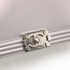 Chanel Reverso Boy Flap Patent Iridescent Grey SHW