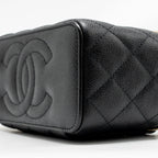 CHANEL COCO LOVE LONG VANITY WITH ADJUSTABLE CHAIN CAVIAR BLACK GHW (MICROCHIP)